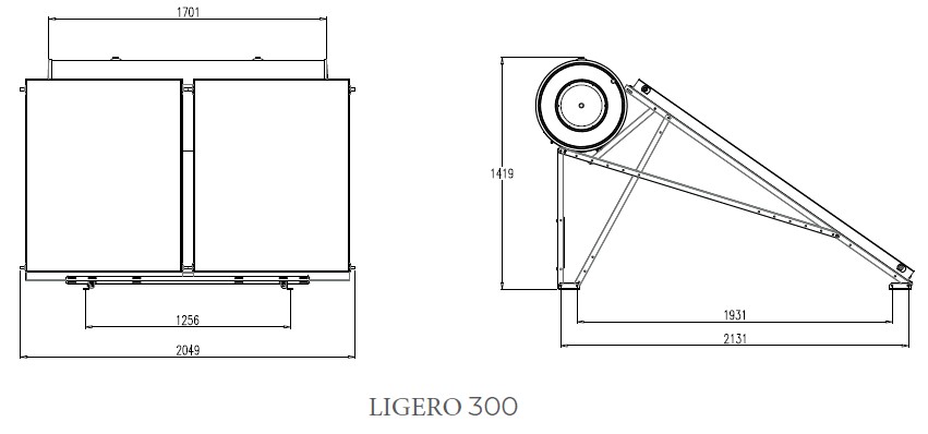 Монтажные размеры Ligero 300